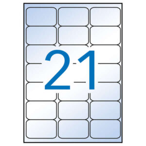 Apli Pack de 210 Etiquetas Transparentes 63.5 x 38.1mm - 10 Hojas por 21 Etiquetas - Adhesivo Permanente - Cantos Romos - Transparentes