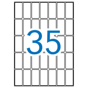 Apli Pack de 525 Etiquetas Rectangulares 18x40mm - 15 Hojas A5 por 35 Etiquetas - Adhesivo Permanente - Cantos Romos - Color Blanco