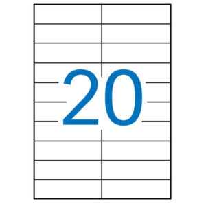 Apli Pack de 300 Etiquetas Rectangulares 21 x 74.6mm - Formato A5 - 15 Hojas por 20 Etiquetas - Adhesivo Permanente - Cantos Rectos - Color Blanco