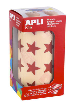 Apli Gomets Estrella 19.5mm - 1416 Unidades por Rollo - Adhesivo Permanente - Ideal para Actividades Infantiles