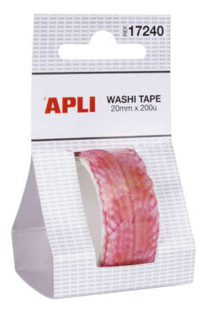 Apli Washi Tape Petalos Precortados - Tamaño 20mmx2m - 200 Petalos Rosados - Adhesivo de Alta Calidad - Ideal para Manualidades y Decoracion de Objetos - Color Rosado