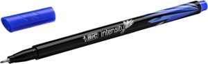 Bic Intensity Fine Rotulador de Punta Fina de 0.8mm - Trazo de 0.4mm - Tinta con Base de Agua - Color Azul