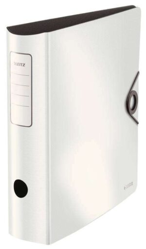 Leitz Active Solid Archivador de Palanca para formato A4 - Lomo Ancho Redondeado de 75mm - Mecanismo de 180° - Cierre con Goma Elastica - Color Blanco