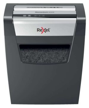 Rexel Momentum x312 Destructora de Papel Manual Corte Confeti P-3 - Destruye hasta 12 Hojas - Funcionamiento Ininterrumpido 6min - Papelera de 23L - Color Gris/Plata