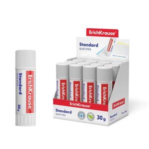 Erichkrause Standard Pegamento en Barra 30gr - Pegado Rapido y Confiable - Facil de Aclarar con Agua - Sin Disolventes - Apto para Papel, Carton y Fotografias - Color Blanco