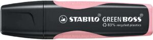 Stabilo Green Boss Pastel Marcador Fluorescente - Fabricado con un 83% de Plastico Reciclado - Trazo entre 2 y 5mm - Recargable - Color Rubor Rosa