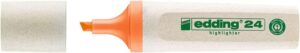 Edding 24 EcoLine Marcador Fluorescente - Punta Biselada - Trazo entre 2-5mm - 90% de Plastico Reciclado - Etiqueta Ecologica Blue Angel - Color Naranja