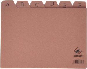 Mariola Indice A-Z Nº5 para Fichero - Medidas 215x160mm - Color Marron