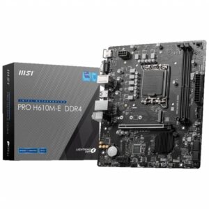 MSI Pro H610M-E Placa Base Intel  LGA 1700 2x DDR4 - HDMI, VGA, 4x Sata III, RJ-45, USB 2.0/3.2, MicroATX