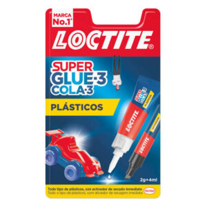 Loctite Superglue-3 Plasticos Dificiles Pegamento 2gr + Activador 4ml - Pegamento Transparente y Liquido - Formulado para Plasticos Dificiles - Facil de Extender - Incluye Activador en Formato de Rotulador - 2971822