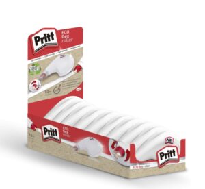 Pritt Eco Flex Roller Cinta Correctora 4.2mm x 10m - Cinta Reciclable - Correcciones Precisas - Aplicacion Ergonomica - Punta Flexible