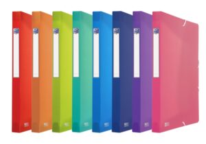 Oxford Urban A4 Carpeta de Proyectos - Tapa de Plastico Translucido - 3 Solapas Fijas - Lomo de 25mm - Colores Surtidos