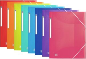 Oxford Urban A4+ Carpeta de Gomas con 3 Solapas A4+ - Plastico Translucido - Lomo15mm Ampliable hasta 25mm - Colores Surtidos