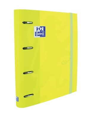 Oxford Touch A4+ Europeanbinder - Tapa Extradura Resistente - Lomo de 45mm - Anillas 4Dx35mm - Incluye Recambio 5x5 - Color Lima