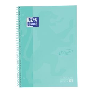 Oxford School Touch Europeanbook 1 Cuaderno A4+ 80 Hojas Cuadricula 5x5mm - Tapa Extradura - Color Ice Mint