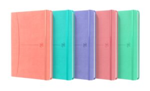 Oxford Signature Cuaderno Cosido Tapa Extradura A5 - 80 Hojas - Tapa Resistente - 1 Linea - Colores Surtidos