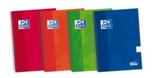 Oxford School Classic Write&Erase 4º Cuaderno Espiral - Tapa Extradura Resistente - Pauta de 2.5mm con Margen - 80 Hojas - Colores Surtidos