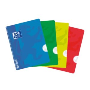 Oxford School Openflex A5 Libreta Grapada - Tapa de Plastico Resistente - 48 Hojas con Cuadricula 5x5 - 2 Margenes para Anotaciones - Colores Surtidos