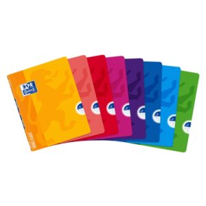 Oxford School Classic Openflex Libreta Grapada A5+ 48 Hojas Pautado 2.5 con Margen - Tapa de Plastico Translucido - Ideal para Estudiantes - Colores Surtidos