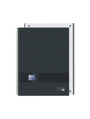 Oxford & You A4+ Europeanbook - Tapa Extradura Resistente - Cuadricula 5x5 - 80 Hojas - Color Negro