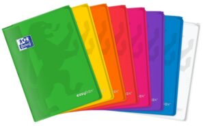 Oxford Easybook A4 Libreta Grapada - Tapa de Plastico Resistente - 1 Linea con 2 Margenes - 48 Hojas de Papel de Alta Calidad