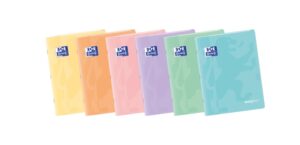 Oxford Easybook A4 Libreta Grapada - Tapa de Plastico Resistente - 48 Hojas con Margen - Cuadricula 4x4 - Diseño en Tonos Pastel