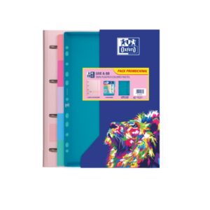Oxford Live & Go Carpeta Europeanbinder A4+ con Recambio Cuadricula 5x5 + Separadores + Sobre Multitaladro - Ideal para Organizar Documentos - Colores Pastel Surtidos