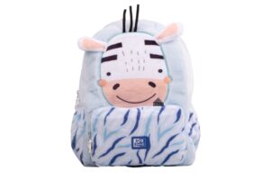 Oxford Kids Mochila Infantil 8.5L Tacto Suave Peluche Surtido Zoe Cebra - Diseño Divertido de Cebra - Tacto Suave de Peluche - Capacidad de 8.5L - Ideal para Niños