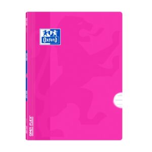 Oxford Libreta Grapada Openflex A4 - Tapa de Plastico Resistente - Grapada para Mayor Durabilidad - Pauta 3.5 con Margen para Ordenar tus Notas - 48 Hojas de Papel de Alta Calidad - Color Fucsia