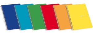 Enri Cuaderno Espiral Tapa Blanda Fº Liso 80 Hojas - Tamaño Fº - 80 Hojas - Espiral Resistente - Colores Surtidos