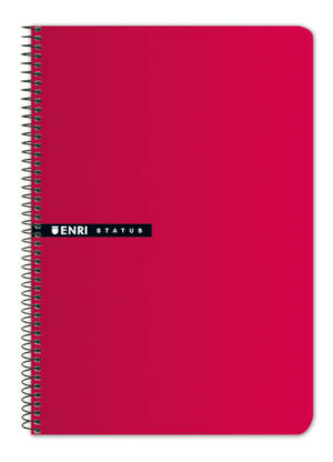 Enri Status Fº Tapa Dura Cuaderno Espiral 4x4 con Margen 100 Hojas Rojo - Resistente Tapa Dura - Cuadriculado 4x4 con Margen - 100 Hojas de Alta Calidad - Color Rojo
