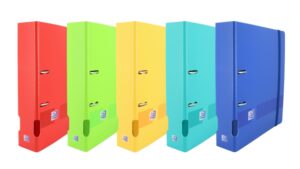 Oxford Live & Go A4+ Archivador de Tapa de Plastico Polyfoam - Tapa Resistente - Palanca de Lomo de 70mm - Colores Surtidos