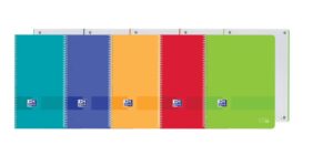 Oxford Live&Go Europeanbook 1 Tapa de Plastico A4+ 5x5 - Tamaño A4+ - 80 Hojas - Colores Surtidos