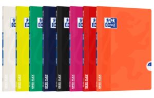 Oxford Openflex Libreta Grapada Tapa Plastico A4 Seyes - Resistente Tapa de Plastico - Formato A4 - Cuadricula Seyes con Margen - Grapado Seguro