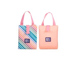 Oxford Porta Alimentos Reutilizable con Asa Colorblock - Poliester Reciclado RPET - Libre de Bpa - Conveniente y Ecologico