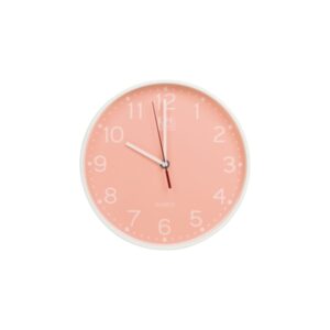 Oxford Reloj de Pared Silencioso para Escritorio Calm 25cm - Diseño Moderno y Elegante - Funcionamiento Silencioso - Tamaño Compacto de 25cm - Color Peach