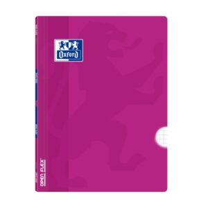 Oxford School Classic Openflex Libreta Grapada A4 48 Hojas Cuadricula 4x4 con Margen - Tapa de Plastico Translucido - Ideal para Estudiantes - Color Lila