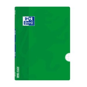 Oxford School Classic Openflex A4 - Tapa de Plastico Resistente - Libreta Grapada 4x4 con Margen - 48 Hojas de Papel de Alta Calidad - Color Verde