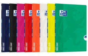 Oxford School Classic Openflex Libreta Grapada A4 48 Hojas Cuadricula 4x4 con Margen - Tapa de Plastico Translucido - Ideal para Estudiantes - Colores Surtidos