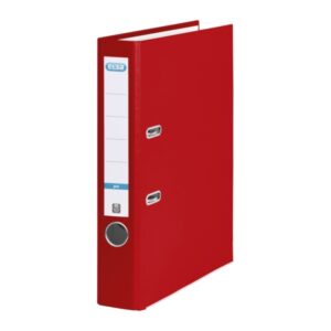 Elba Rado Top Archivador Tamaño Folio - Con Palanca y Rado - Ancho de 50mm - Forrado Exterior de Plastico - Interior de Papel - Color Rojo