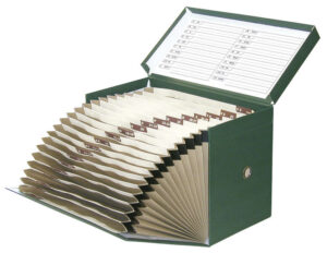 Elba Caja de Transferencia con Fuelle - Tamaño 25x38.5cm - Resistente y Duradera - Color Verde