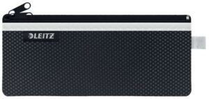 Leitz WOW Bolsa Porta-Todo Mediana 2 Compartimentos - Tamaño 85x6x210mm - Lavable y Duradera - Cierre de Cremallera - Color Negro