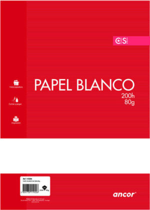 Ancor Paquete de Papel de 200 Hojas 80gr Tamaño A4 Liso