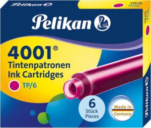 Pelikan Caja de 6 Cartuchos 4001 TP/6 - Tamaño Estandar - Color Rosa