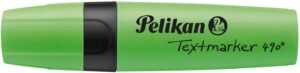 Pelikan Subrayador Textmarker 490 - Base de Agua - 3 Anchos de Trazo - Color Verde Fluorescente