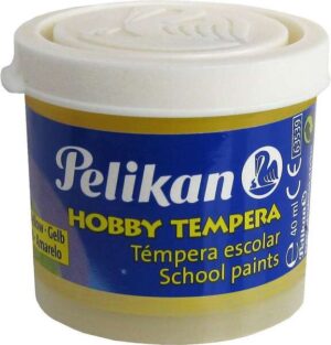 Pelikan Tempera Escolar Frasco 40ml - Facil de Lavar - Ideal para Actividades Escolares - Color Amarillo