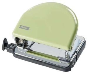 Petrus 52 Retro Taladro Perforador Metalico - Hasta 20 Hojas - Marcas de Formato - Facil Vaciado - Punzones 5.5mm - Color Mellow Yellow