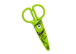 Dahle 54678 Kids Tijeras Infantiles 12cm para los mas Pequeños - Hojas de Plastico - Puntas Redondeadas - Modelo Dino - Color Verde