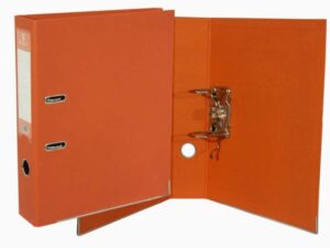 Bismark Archivador A-Z Formato Folio - PVC de Gran Resistencia - Tarjetero en el Lomo - Cartoneras Metalicas en el Borde Inferior - Mecanismo de Palanca - Color Naranja