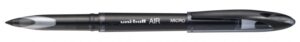 Uni-ball AIR MICRO UBA-188-M Rollerball - Punta de Acetato Plastico 0.5mm - Escritura Ajustable - Tinta Pigmentada Resistente al Agua y Luz - Color Negro